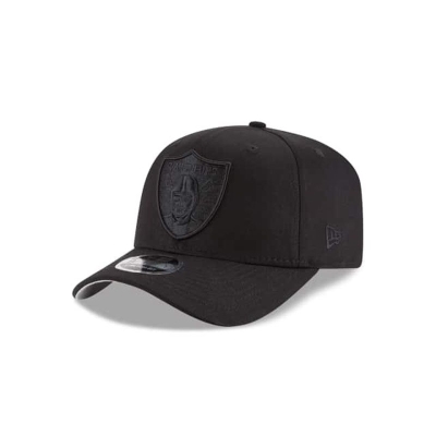 Las Vegas Raiders Gorra | New Era NFL Black On Black Stretch Snap 9fifty Snapback Cap Mexico - Negros